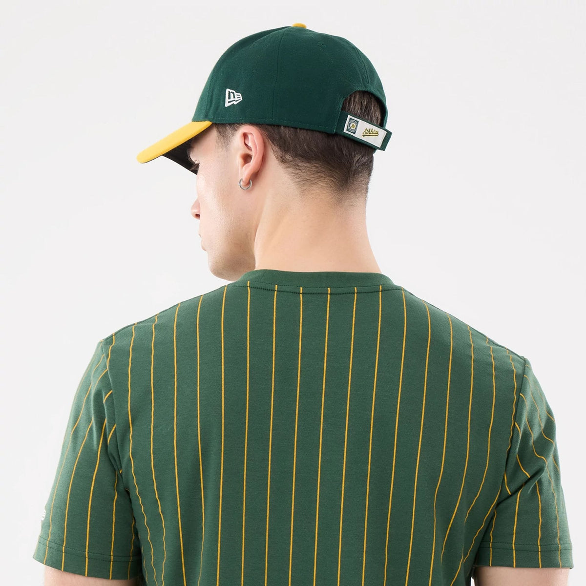 Athletics MLB Pinstripe Dark Green T-Shirt-zelvios