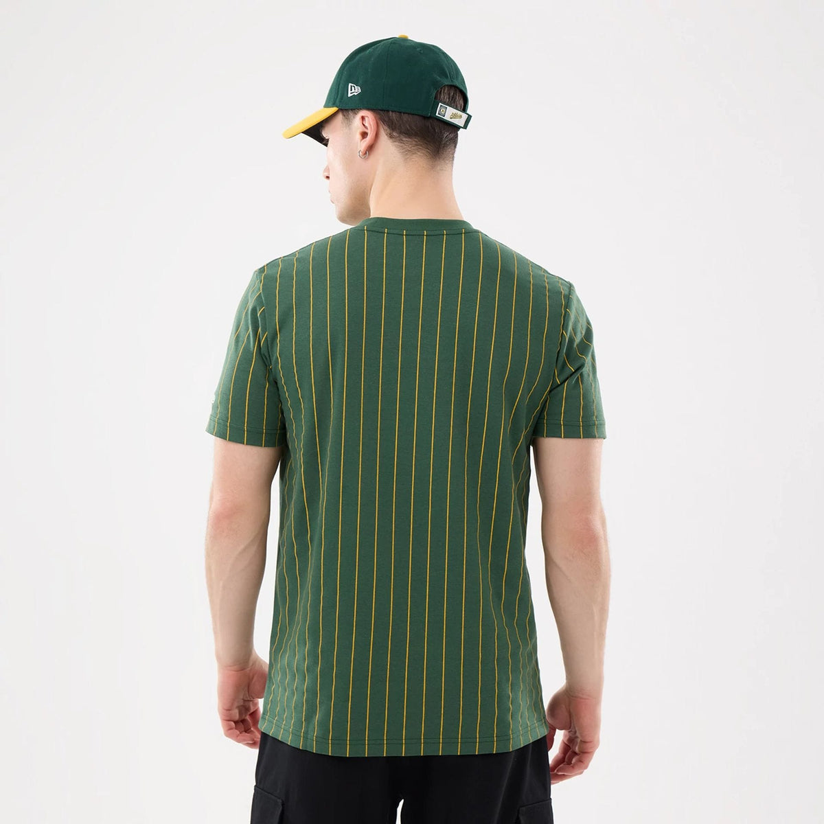 Athletics MLB Pinstripe Dark Green T-Shirt-zelvios