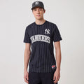 New York Yankees MLB Pinstripe Navy T-Shirt-zelvios