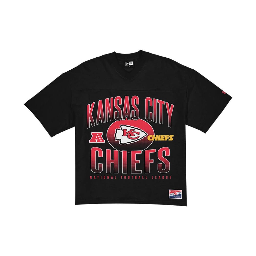 Kansas City Chiefs NFL Black Boxy T-Shirt-zelvios