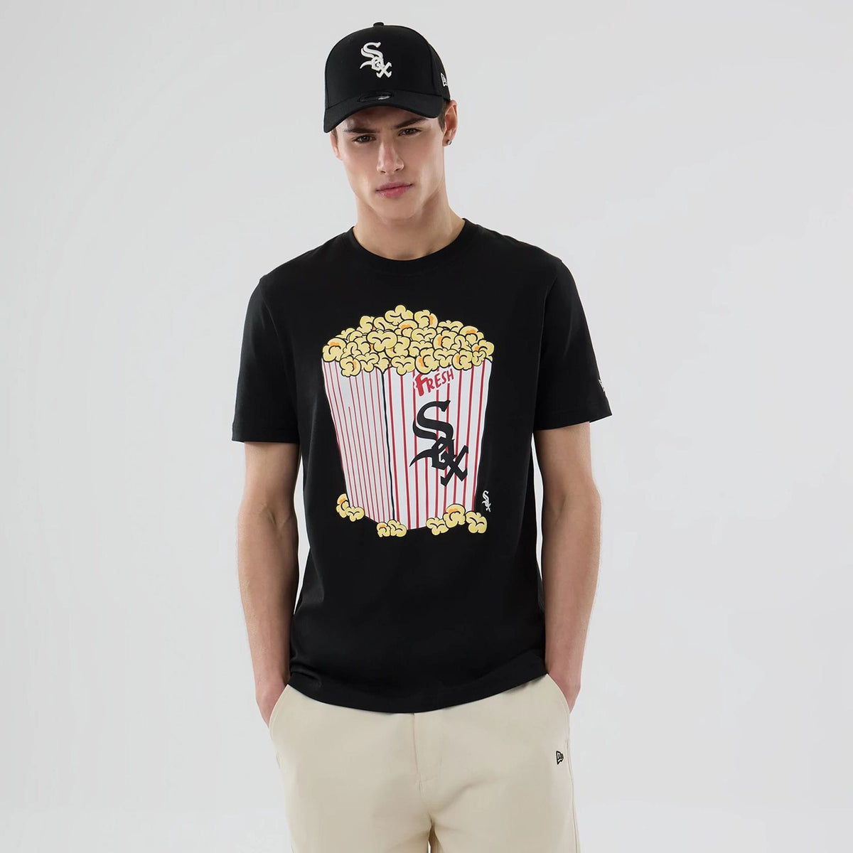 Chicago White Sox MLB Popcorn Black T-Shirt-zelvios