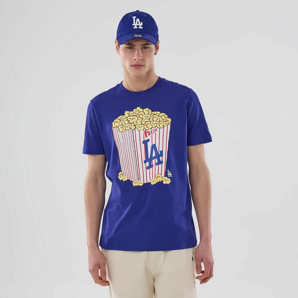 LA Dodgers MLB Popcorn Dark Blue T-Shirt-zelvios