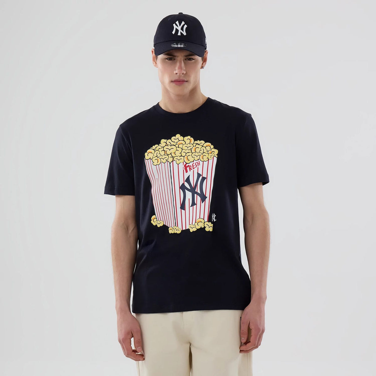 New York Yankees MLB Popcorn Navy T-Shirt-zelvios