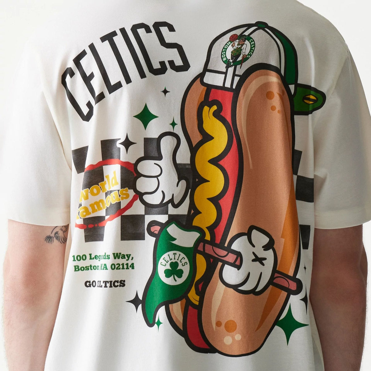 Boston Celtics NBA Hotdog Cream T-Shirt-zelvios