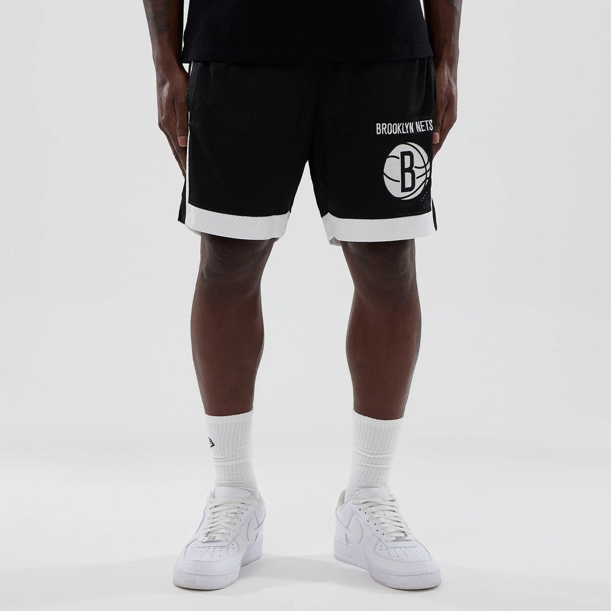 Brooklyn Nets NBA Black Mesh Shorts-zelvios