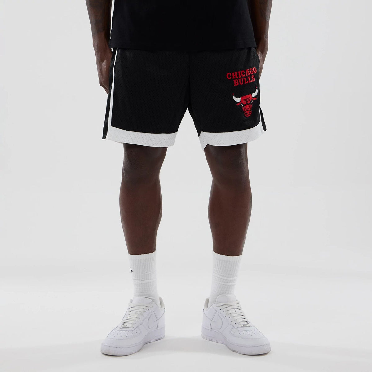 Chicago Bulls NBA Black Mesh Shorts-zelvios