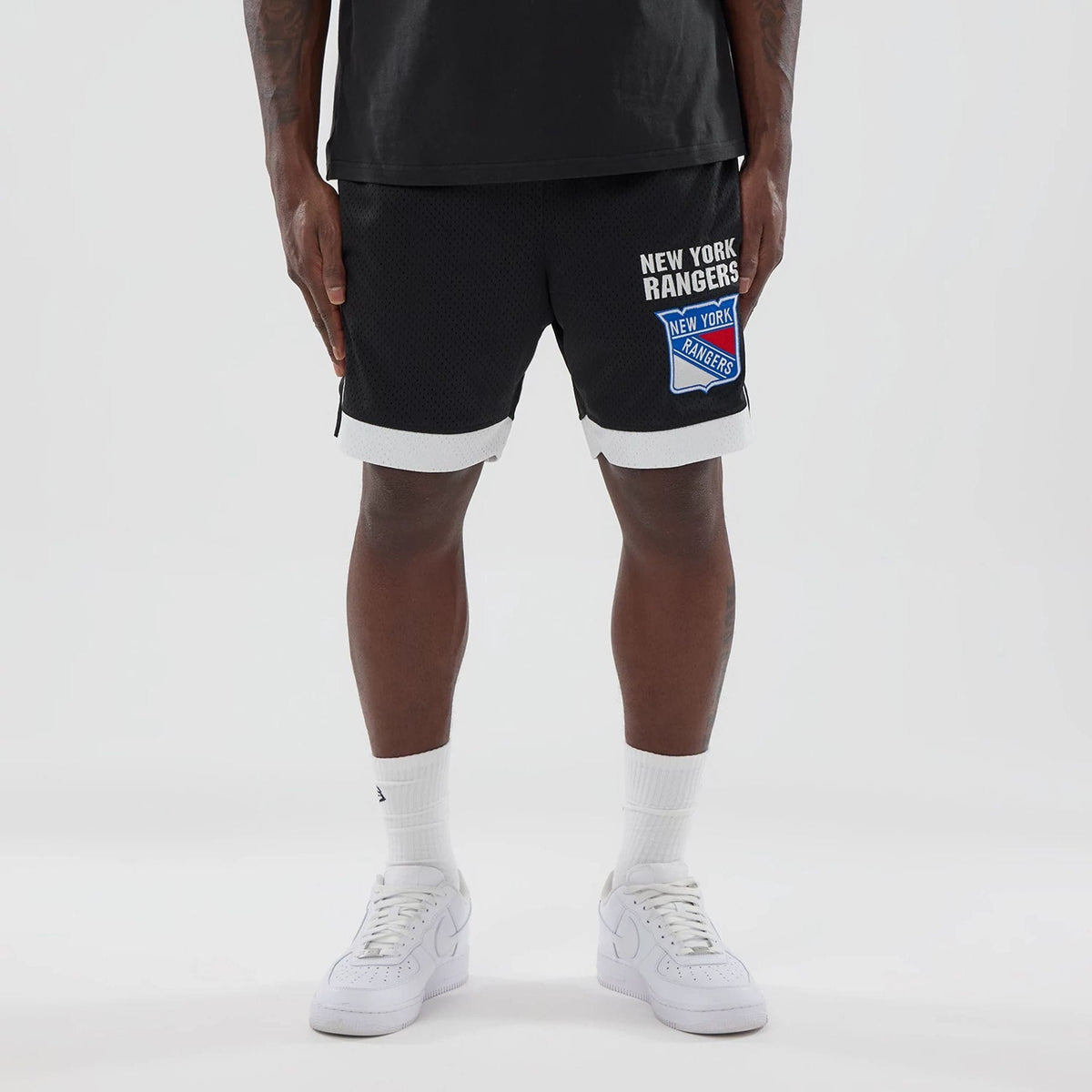 New York Rangers NHL Black Mesh Shorts-zelvios