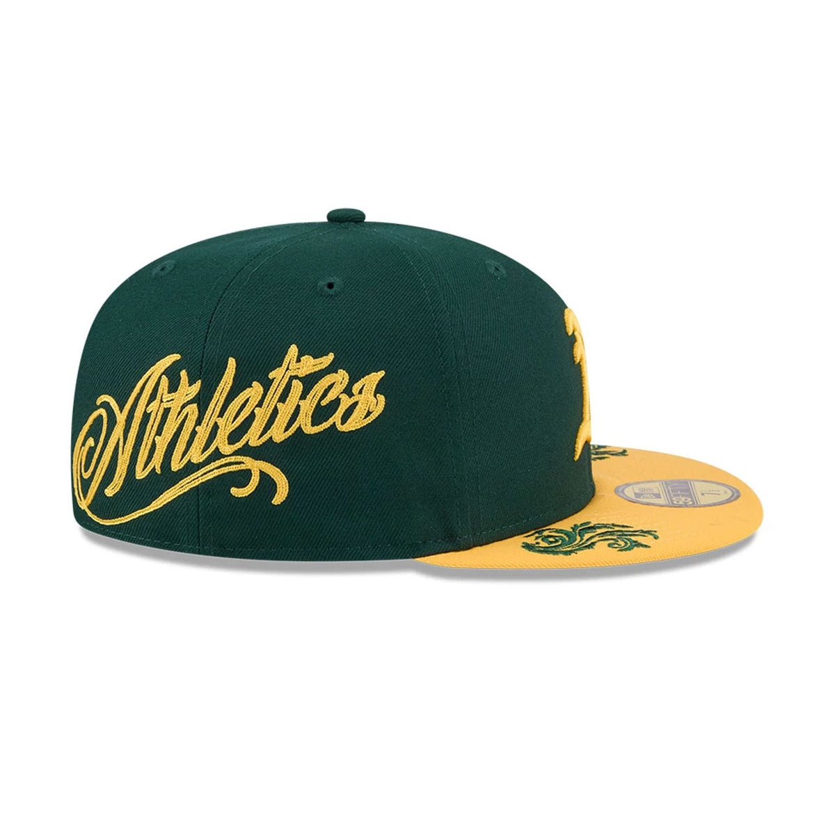 Athletics MLB Script Dark Green 59FIFTY Fitted Cap-zelvios