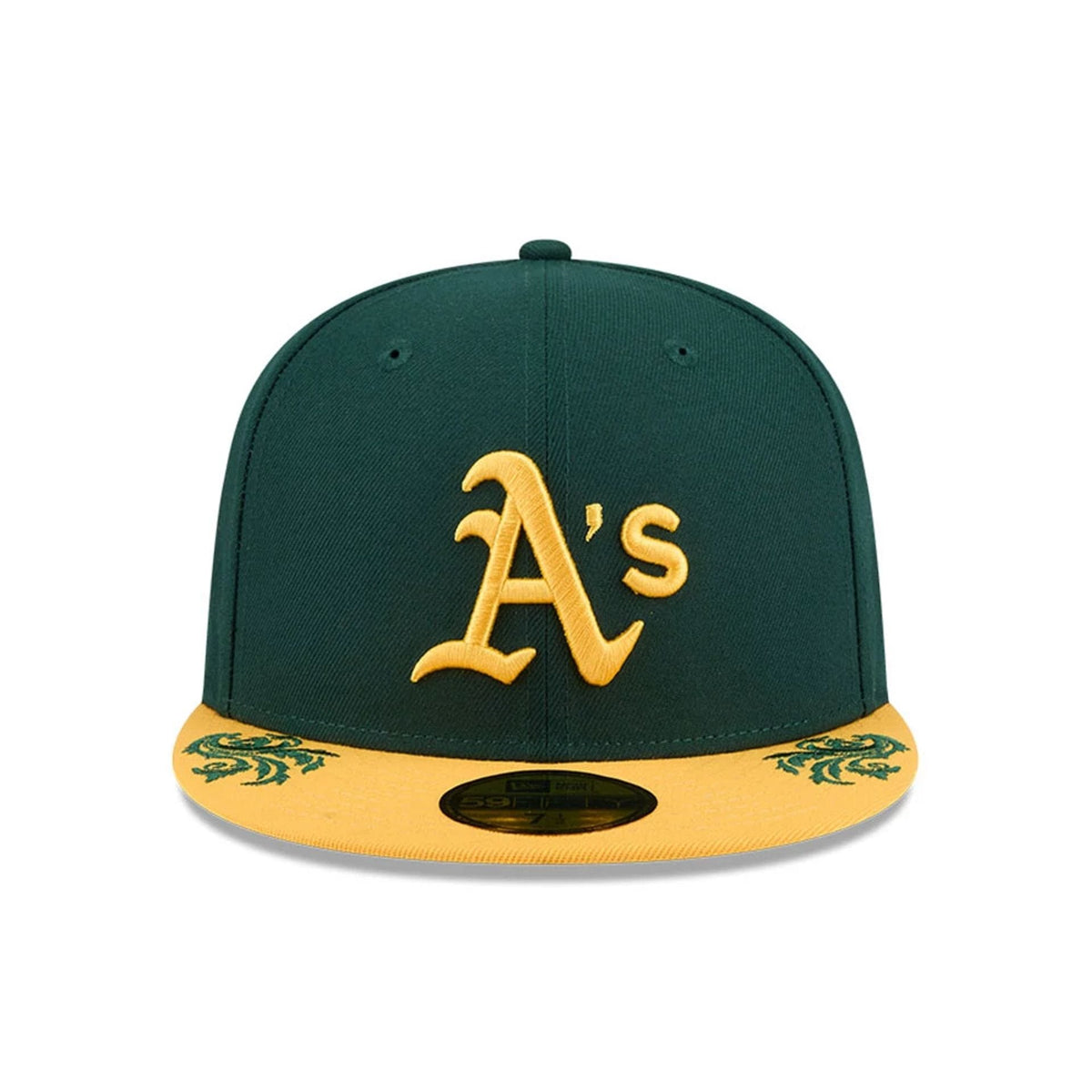Athletics MLB Script Dark Green 59FIFTY Fitted Cap-zelvios