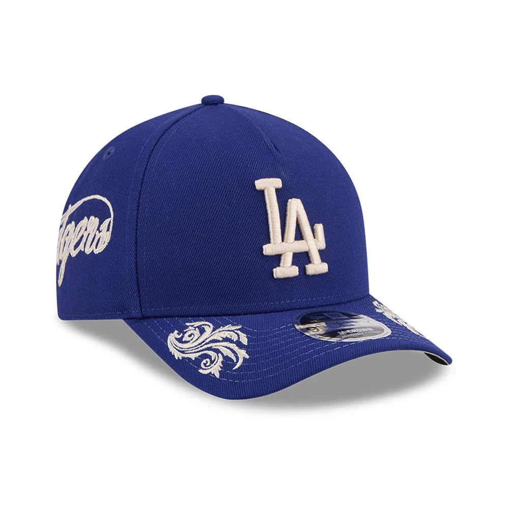 LA Dodgers MLB Script Dark Blue 9FORTY M-Crown A-Frame Adjustable Cap-zelvios