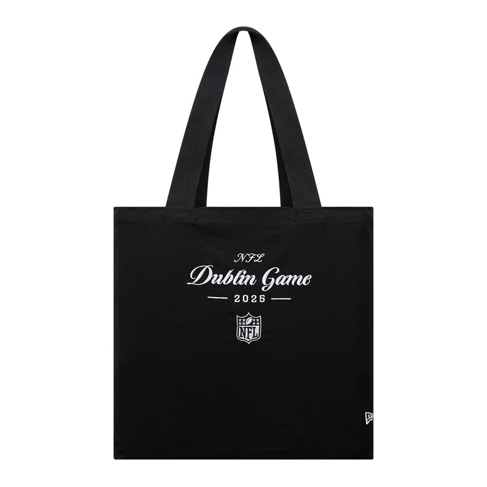 Shield Logo NFL Dublin Game 2025 Black Tote Bag-zelvios