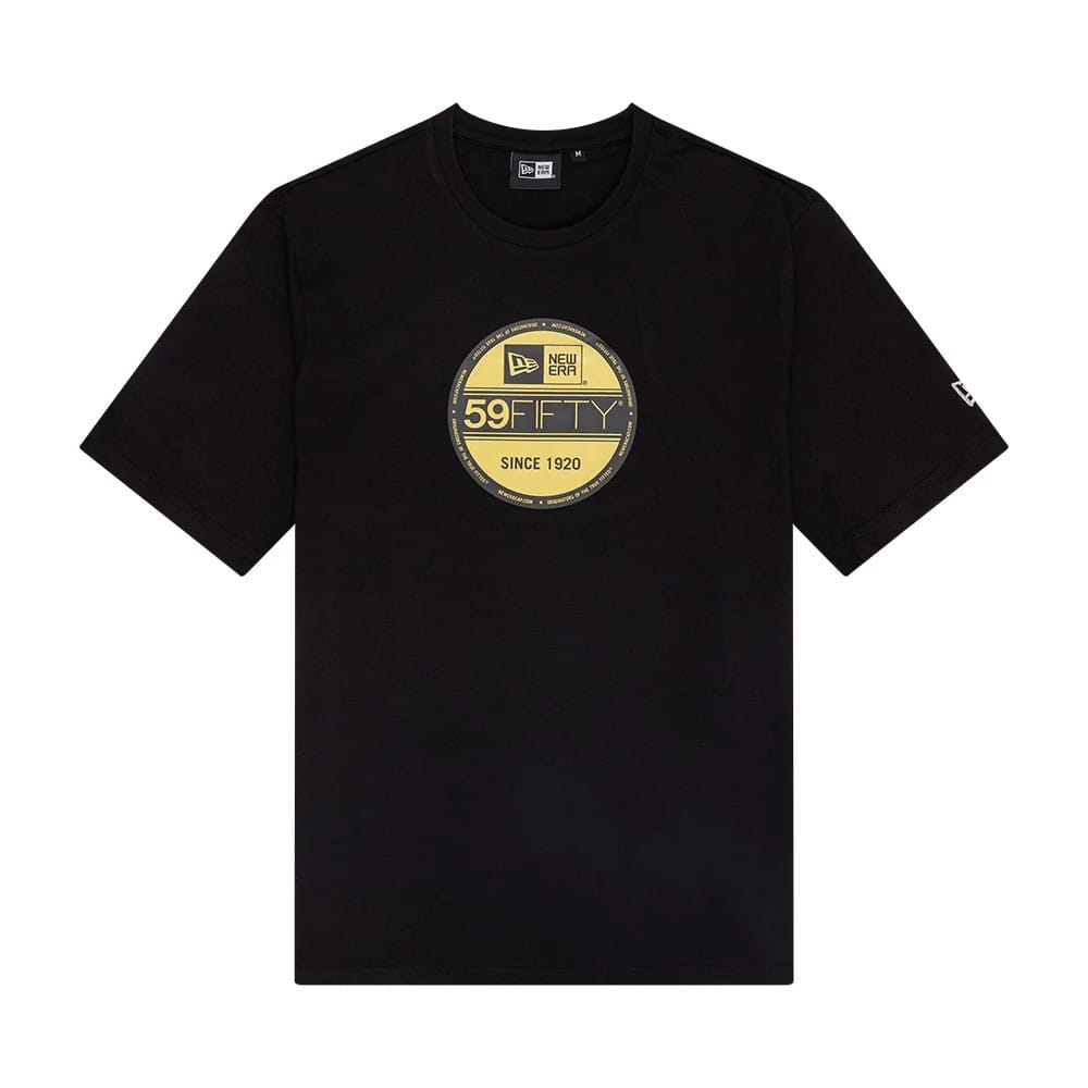 New Era Sticker Graphic Black T-Shirt-zelvios