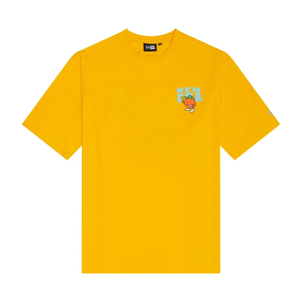 New Era Summer Graphic Yellow Oversized T-Shirt-zelvios