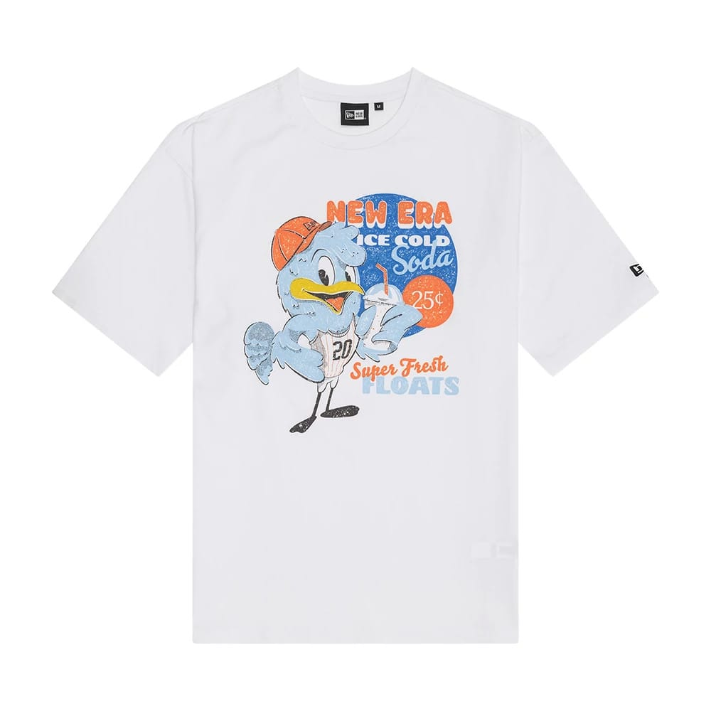 New Era Character Graphic White Oversized T-Shirt-zelvios