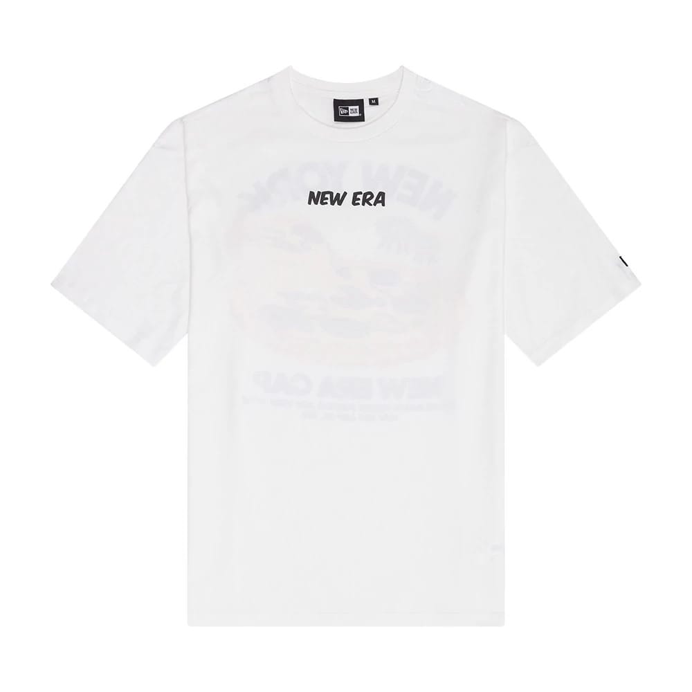 New Era Food Graphic White Oversized T-Shirt-zelvios