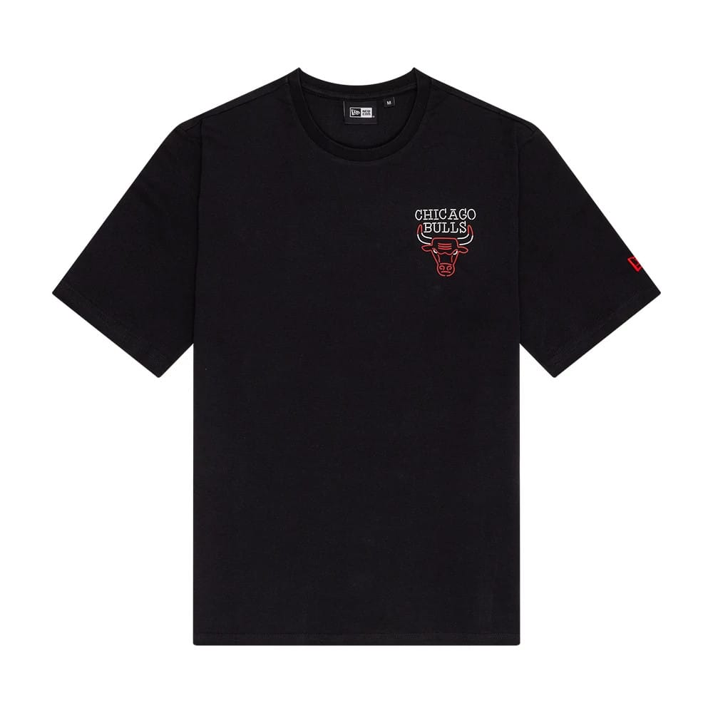 Chicago Bulls NBA Neon Graphic Black T-Shirt-zelvios