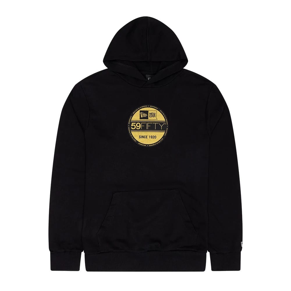 New Era Sticker Graphic Black Pullover Hoodie-zelvios