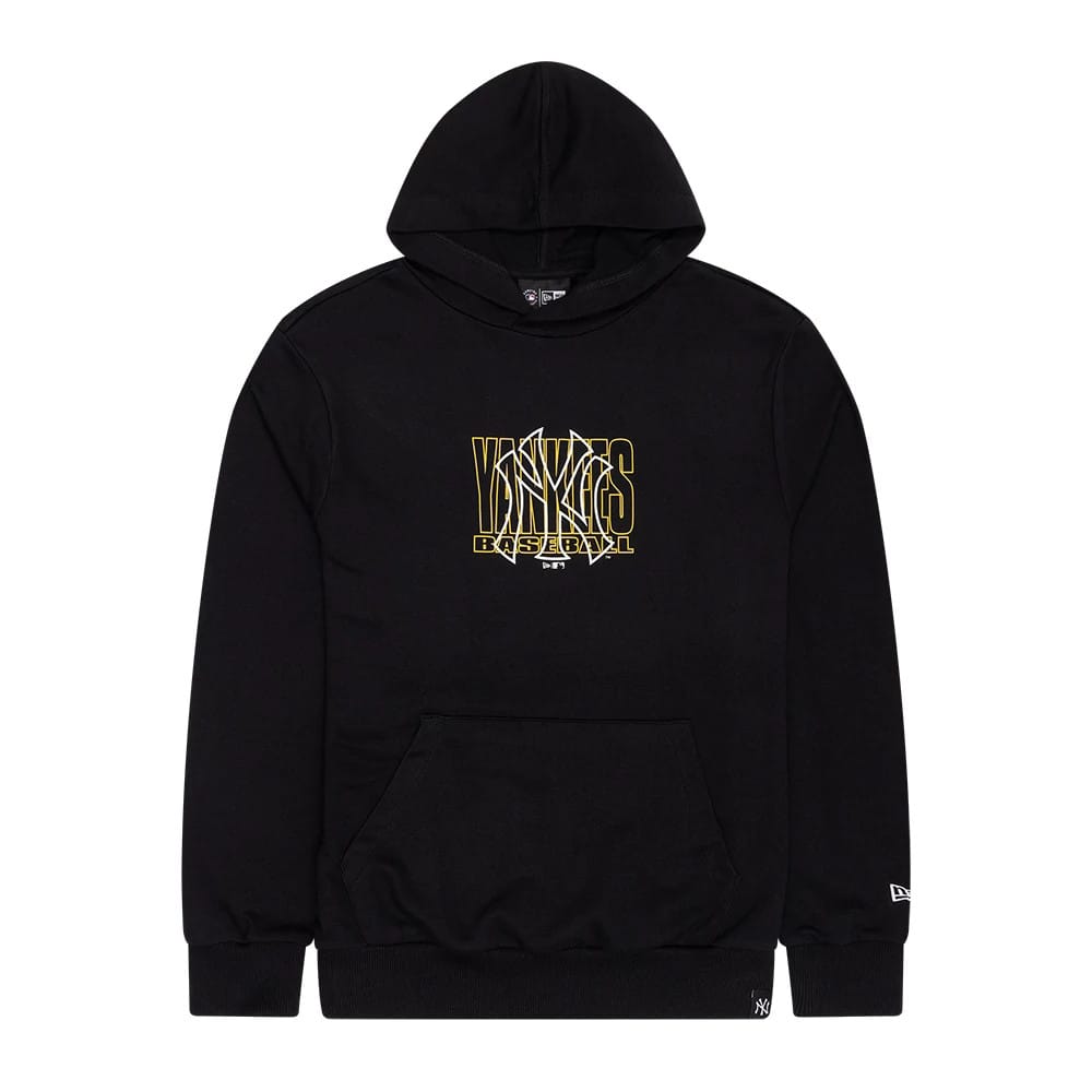 New York Yankees MLB Outline Black Pullover Hoodie-zelvios