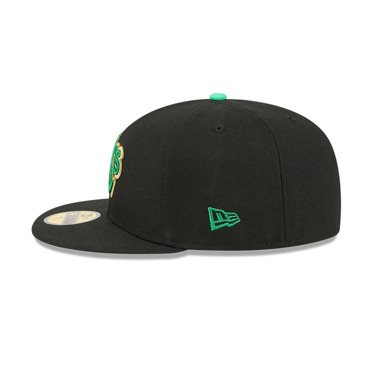 Athletics MLB Saint Patrick's Day Black 59FIFTY Fitted Cap-zelvios