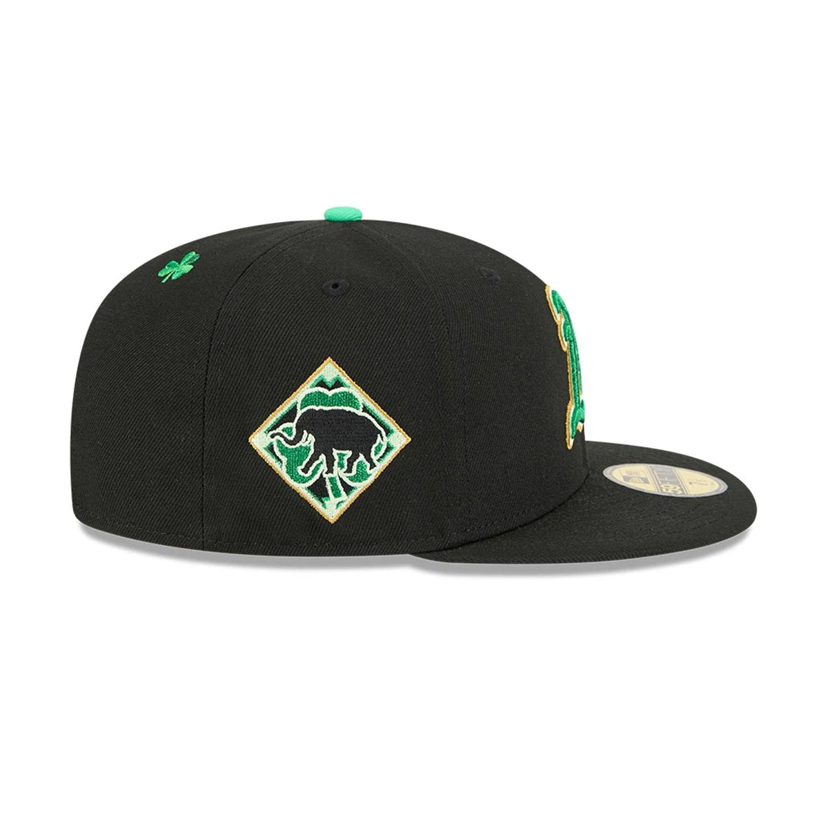 Athletics MLB Saint Patrick's Day Black 59FIFTY Fitted Cap-zelvios