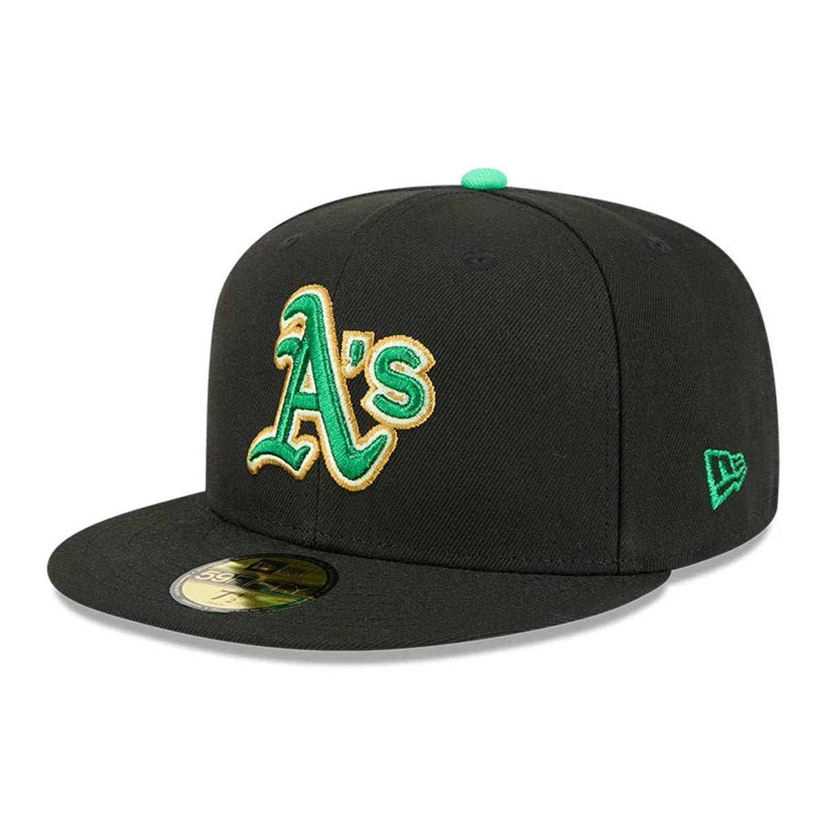 Athletics MLB Saint Patrick's Day Black 59FIFTY Fitted Cap-zelvios