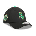 White Sox MLB Saint Patrick's Day Black 39THIRTY M-Crown A-Frame Stretch Fit Cap-zelvios