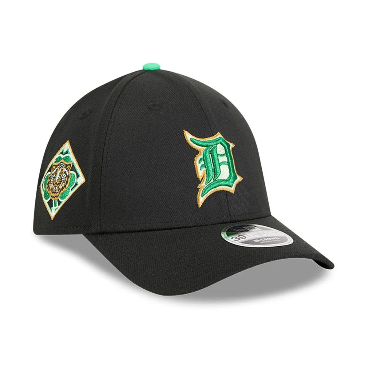 Tigers MLB Saint Patrick's Day Black 39THIRTY M-Crown A-Frame Stretch Fit Cap-zelvios