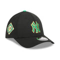 Yankees MLB Saint Patrick's Day Black 39THIRTY M-Crown A-Frame Stretch Fit Cap-zelvios