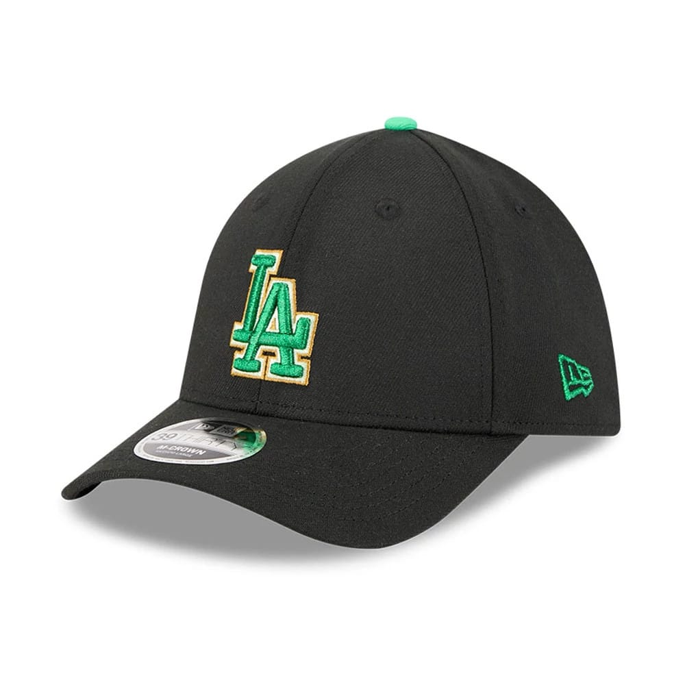 Dodgers MLB Saint Patrick's Day Black 39THIRTY M-Crown A-Frame Stretch Fit Cap-kentox