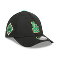 Dodgers MLB Saint Patrick's Day Black 39THIRTY M-Crown A-Frame Stretch Fit Cap-kentox