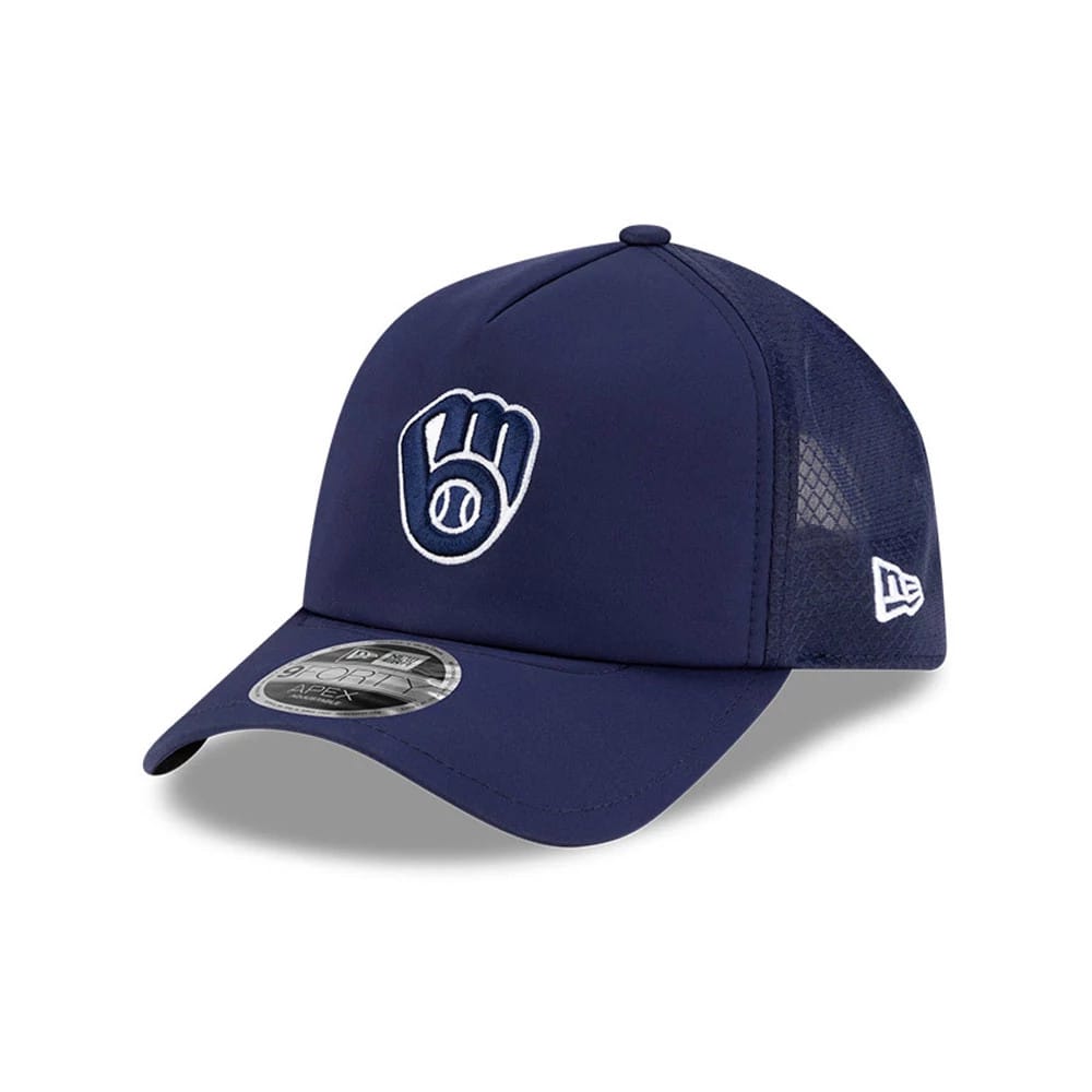 Milwaukee Brewers MLB Batting Practice 2026 Navy 9FORTY Apex Adjustable Cap-zelvios
