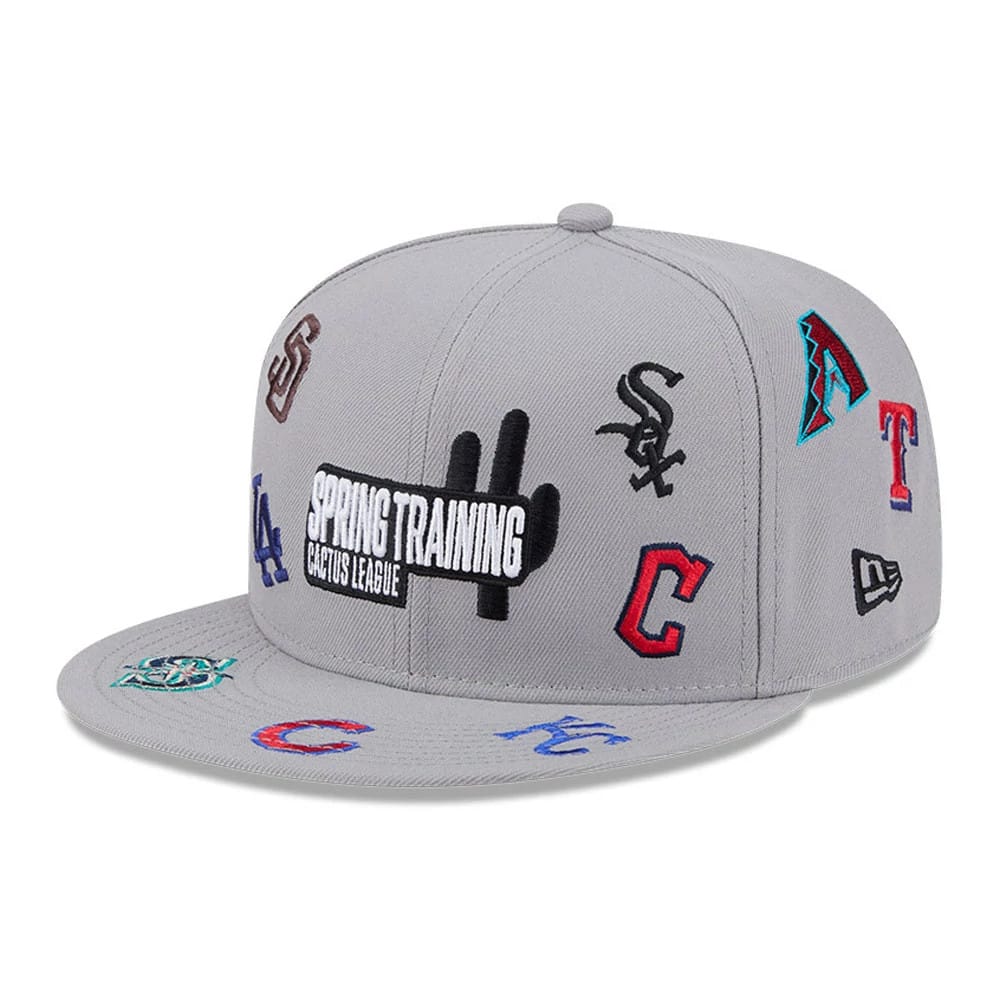 Cactus League Logo MLB Scattered Grey 9FIFTY Snapback Adjustable Cap-zelvios