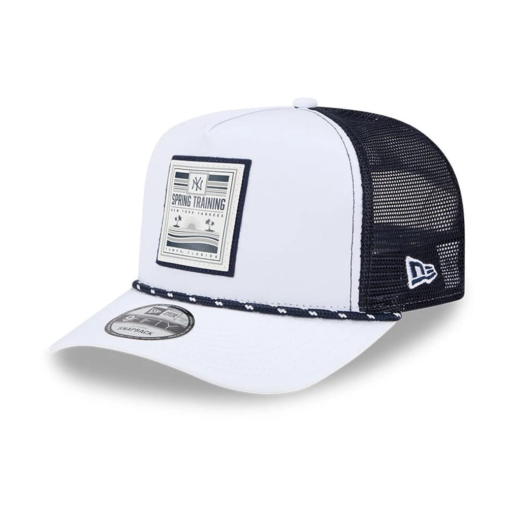 New York Yankees MLB Lines White 9FIFTY A-Frame Snapback Adjustable Cap-zelvios