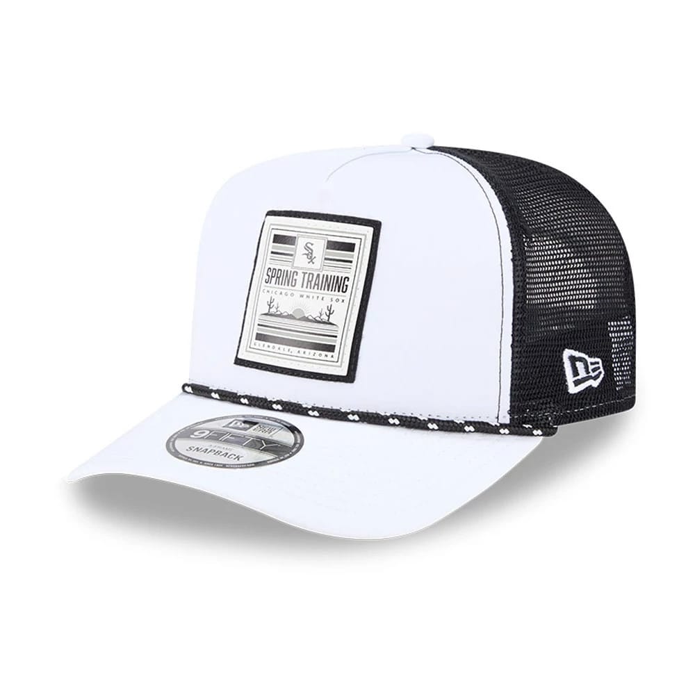 Chicago White Sox MLB Lines Black 9FIFTY A-Frame Snapback Adjustable Cap-zelvios