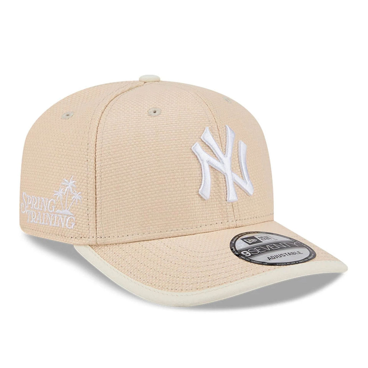 New York Yankees MLB Wicker Cream 9SEVENTY Stretch Snap Adjustable Cap-zelvios