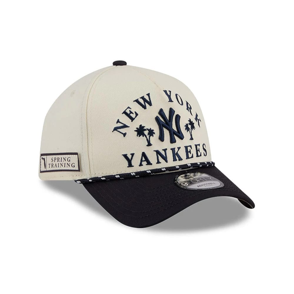 New York Yankees MLB Rope Cream 9FORTY A-Frame Adjustable Cap-zelvios