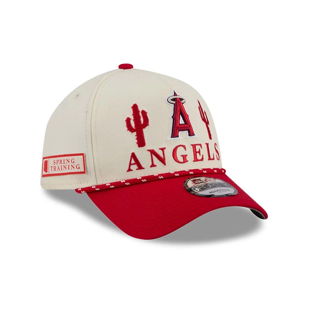 LA Angels MLB Rope Red 9FORTY A-Frame Adjustable Cap-zelvios