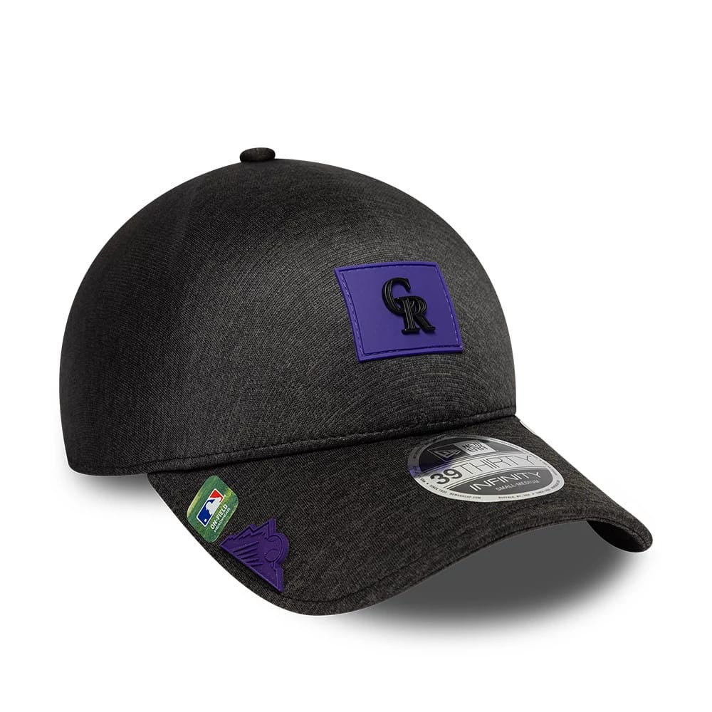 Colorado Rockies MLB Clubhouse Black 39THIRTY Infinity Stretch Fit Cap-kentox