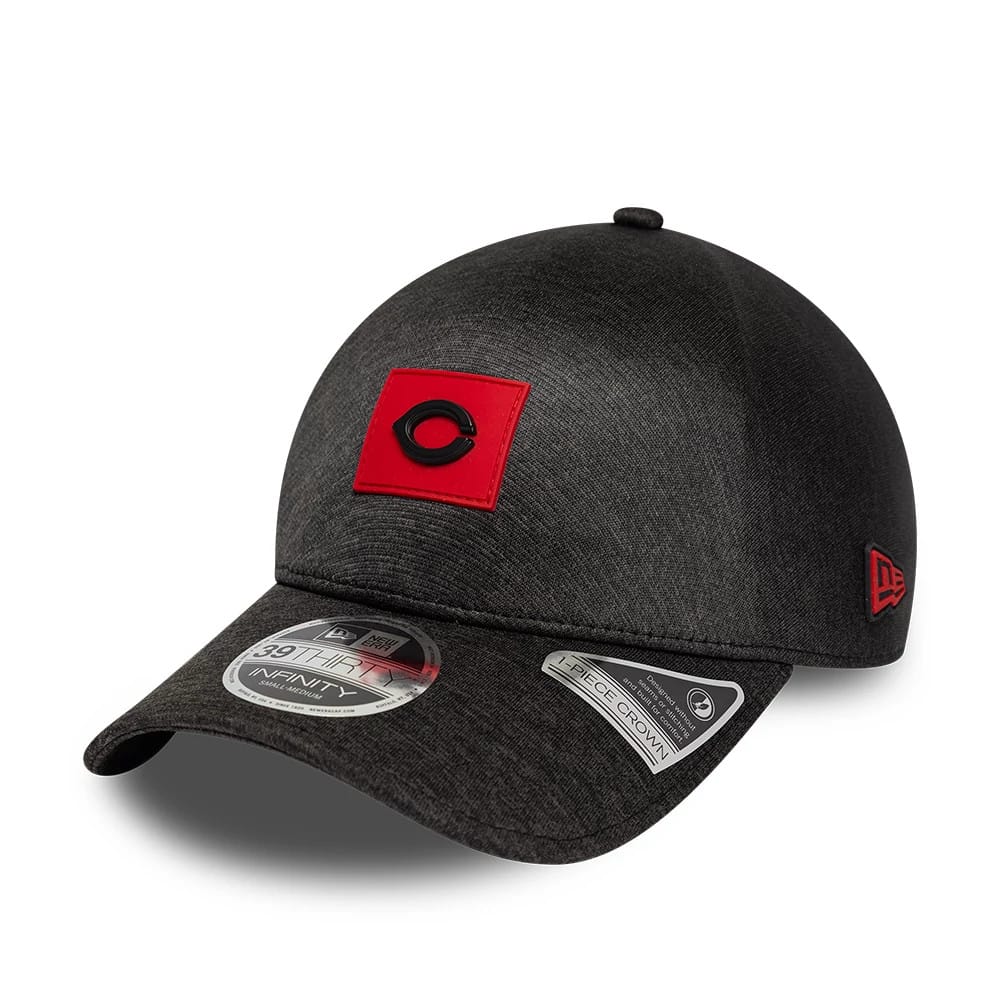 Cincinnati Reds MLB Clubhouse Black 39THIRTY Infinity Stretch Fit Cap-kentox