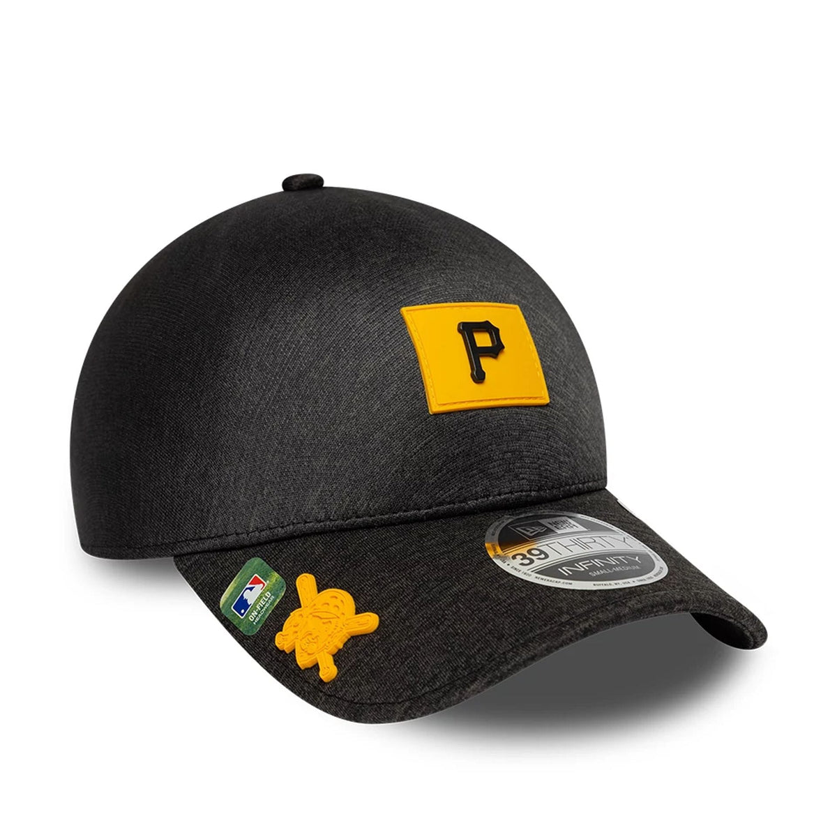Pittsburgh Pirates MLB Clubhouse Black 39THIRTY Infinity Stretch Fit Cap-zelvios