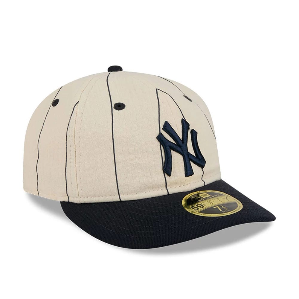 New York Yankees MLB Linen Cream Retro Crown 59FIFTY Fitted Cap-zelvios