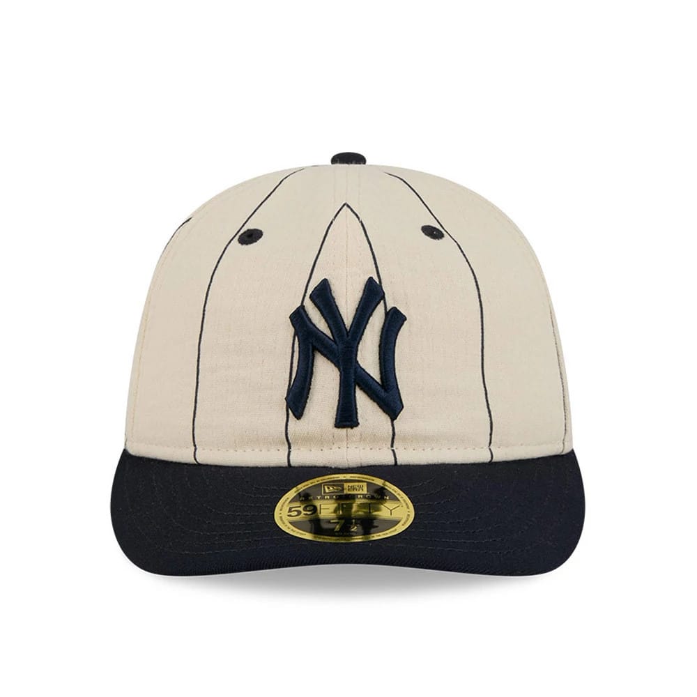 New York Yankees MLB Linen Cream Retro Crown 59FIFTY Fitted Cap-zelvios
