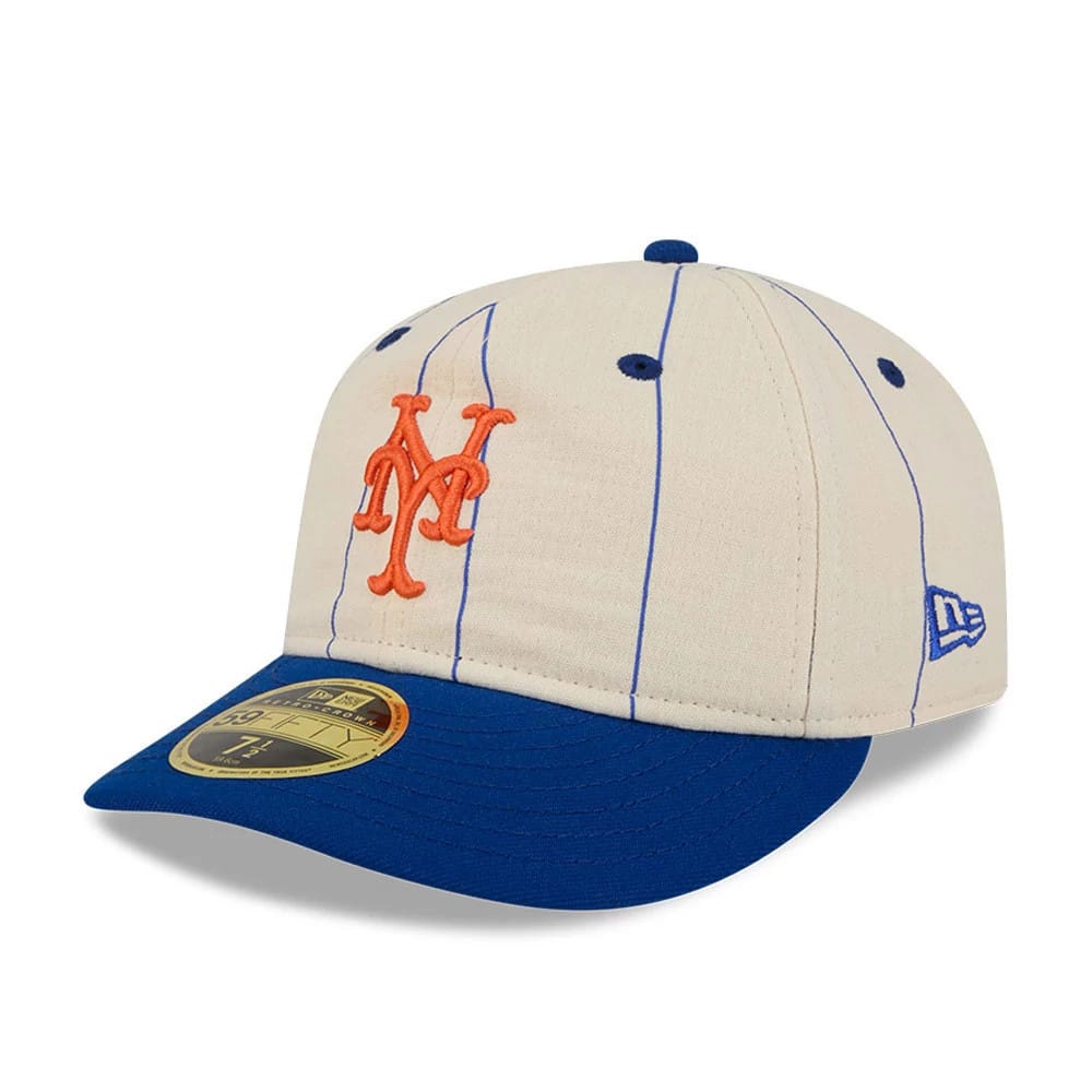 New York Mets MLB Linen Cream Retro Crown 59FIFTY Fitted Cap-zelvios