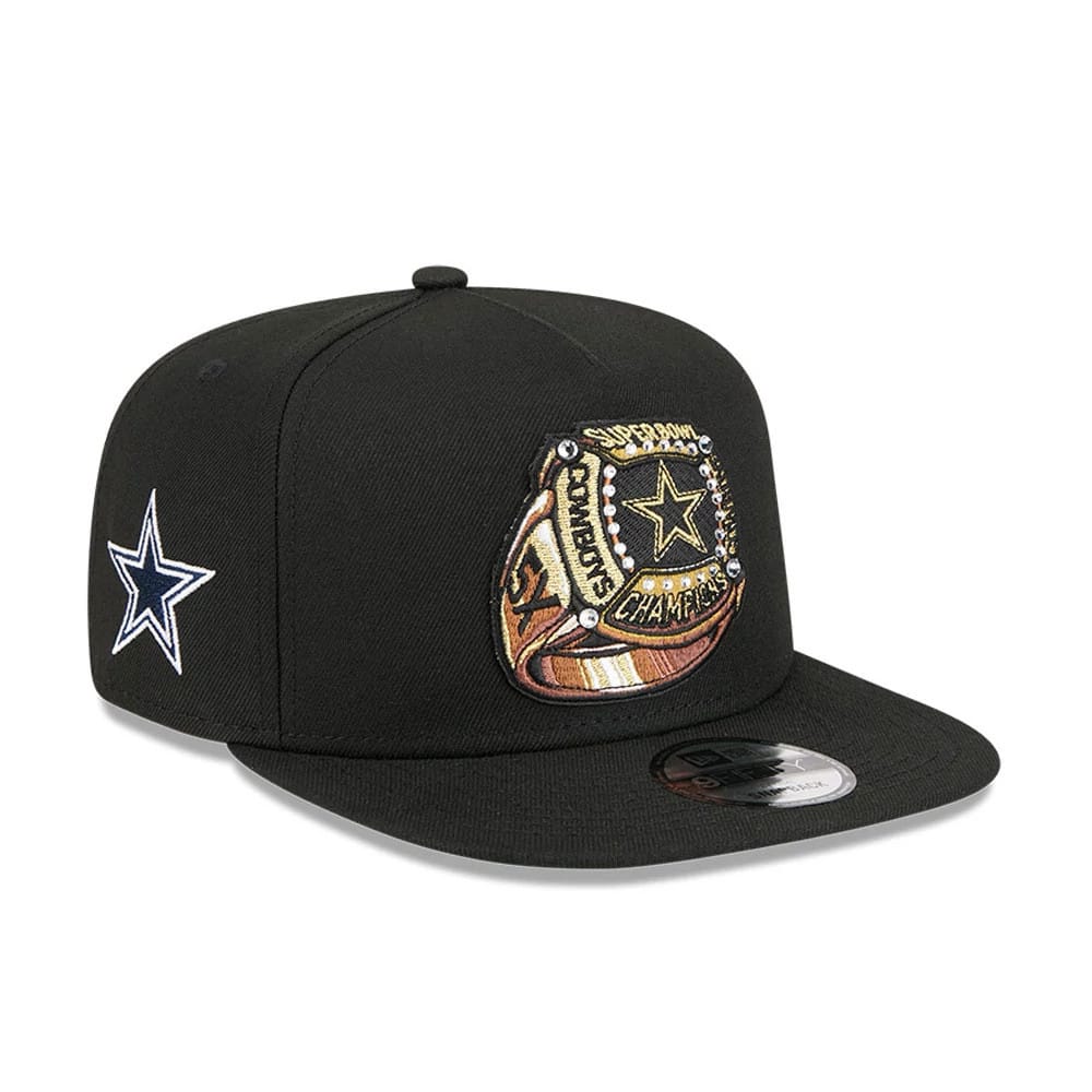 Dallas Cowboys NFL Ring Black 9FIFTY A-Frame Snapback Adjustable Cap-kentox