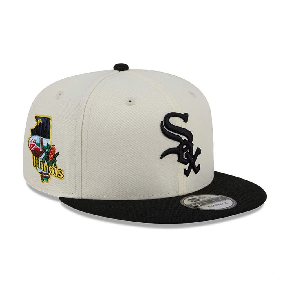 Chicago White Sox MLB Localized White 9FIFTY Snapback Adjustable Cap-zelvios