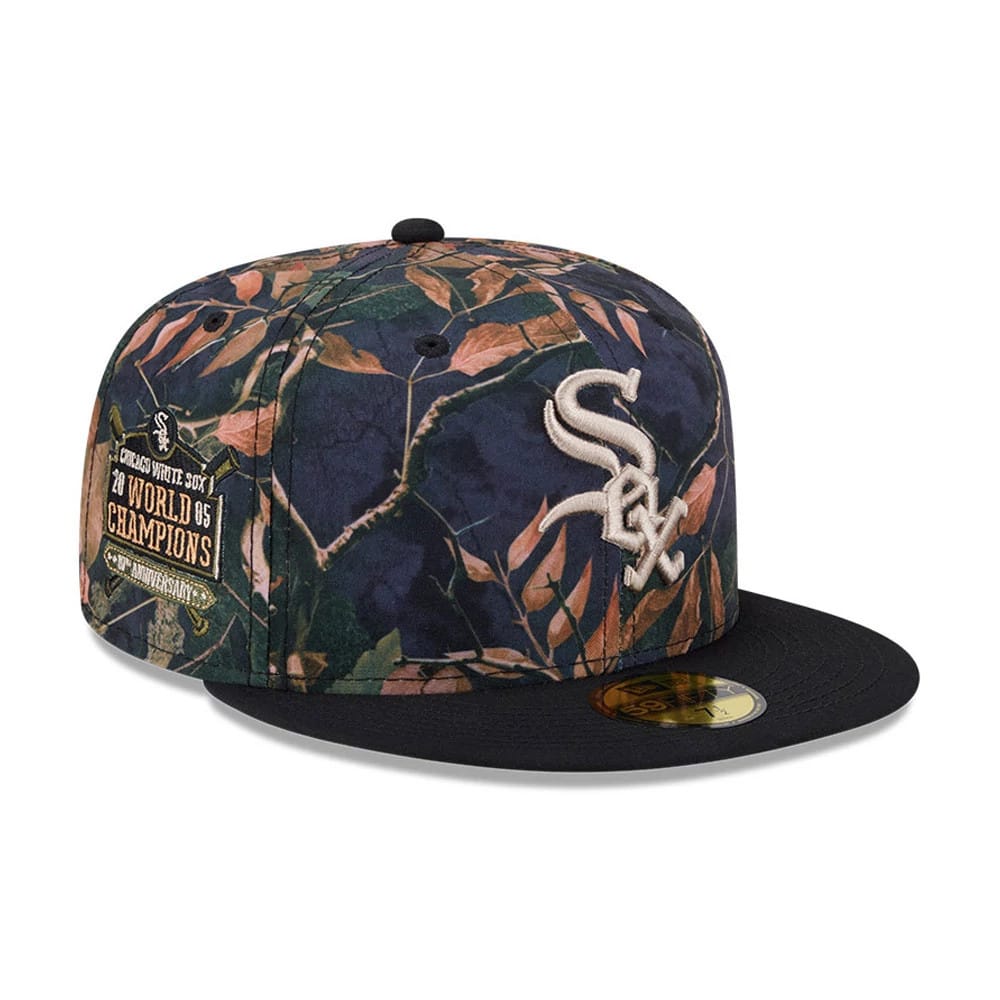 Chicago White Sox MLB Leaves Black 59FIFTY Fitted Cap-zelvios
