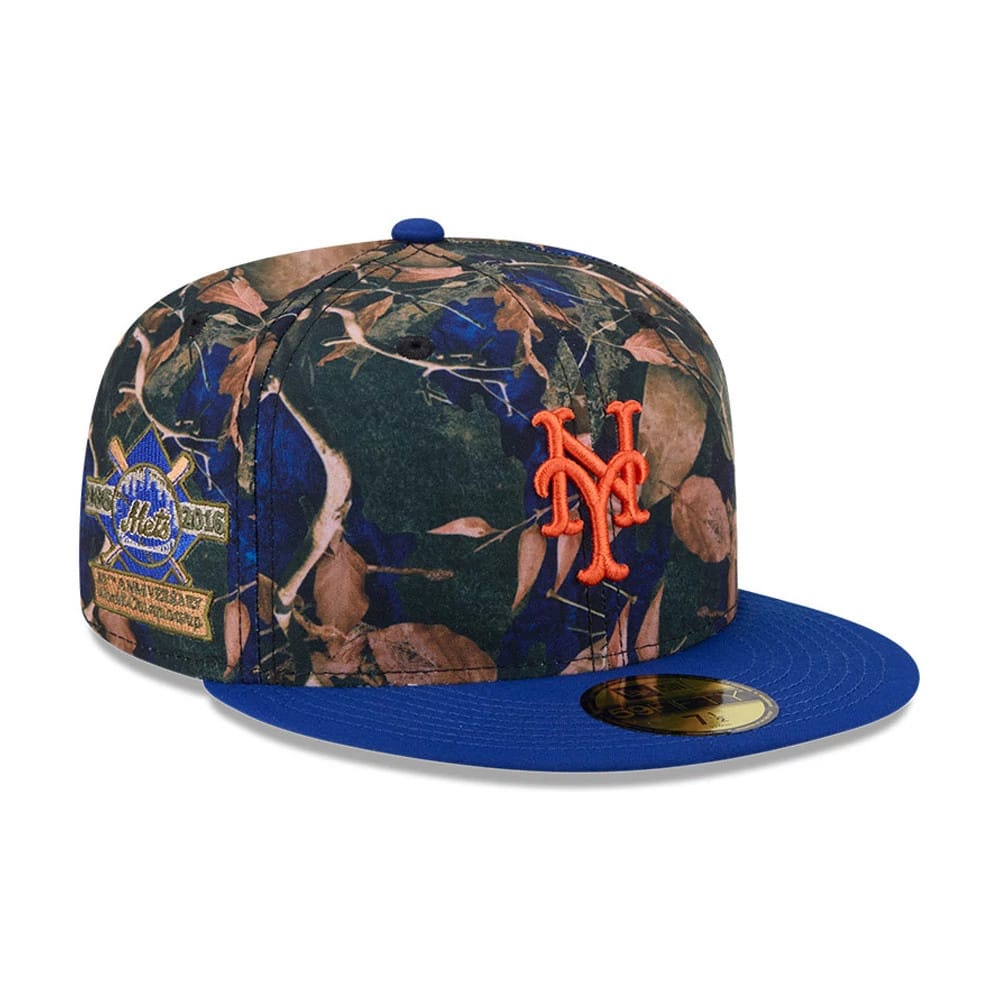 New York Mets MLB Leaves Blue 59FIFTY Fitted Cap-zelvios