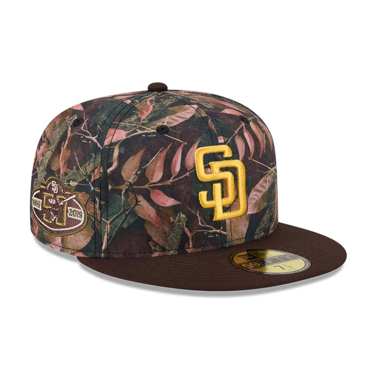San Diego Padres MLB Leaves Dark Brown 59FIFTY Fitted Cap-zelvios