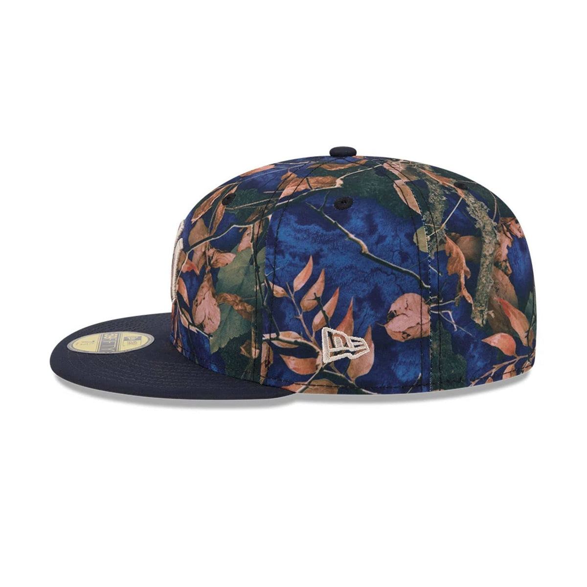 New York Yankees MLB Leaves Navy 59FIFTY Fitted Cap-zelvios