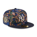 New York Yankees MLB Leaves Navy 59FIFTY Fitted Cap-zelvios